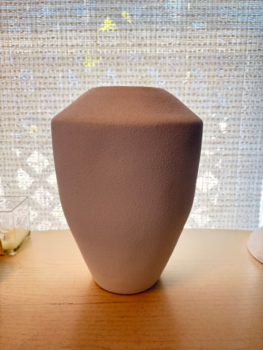 Item #939 White Ceramic Textured Vase