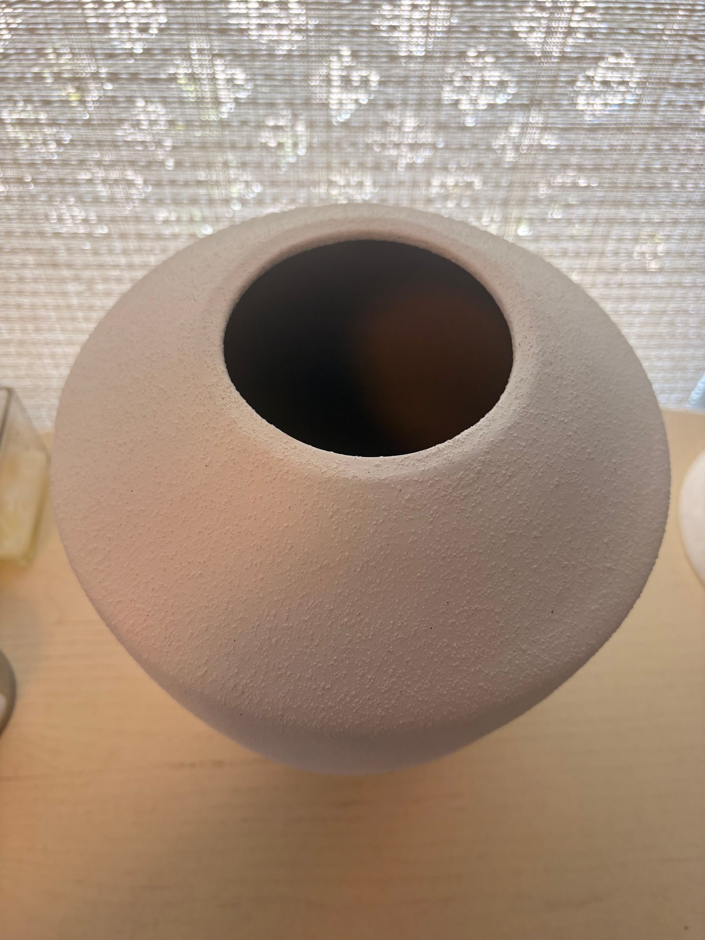 Item #939 White Ceramic Textured Vase