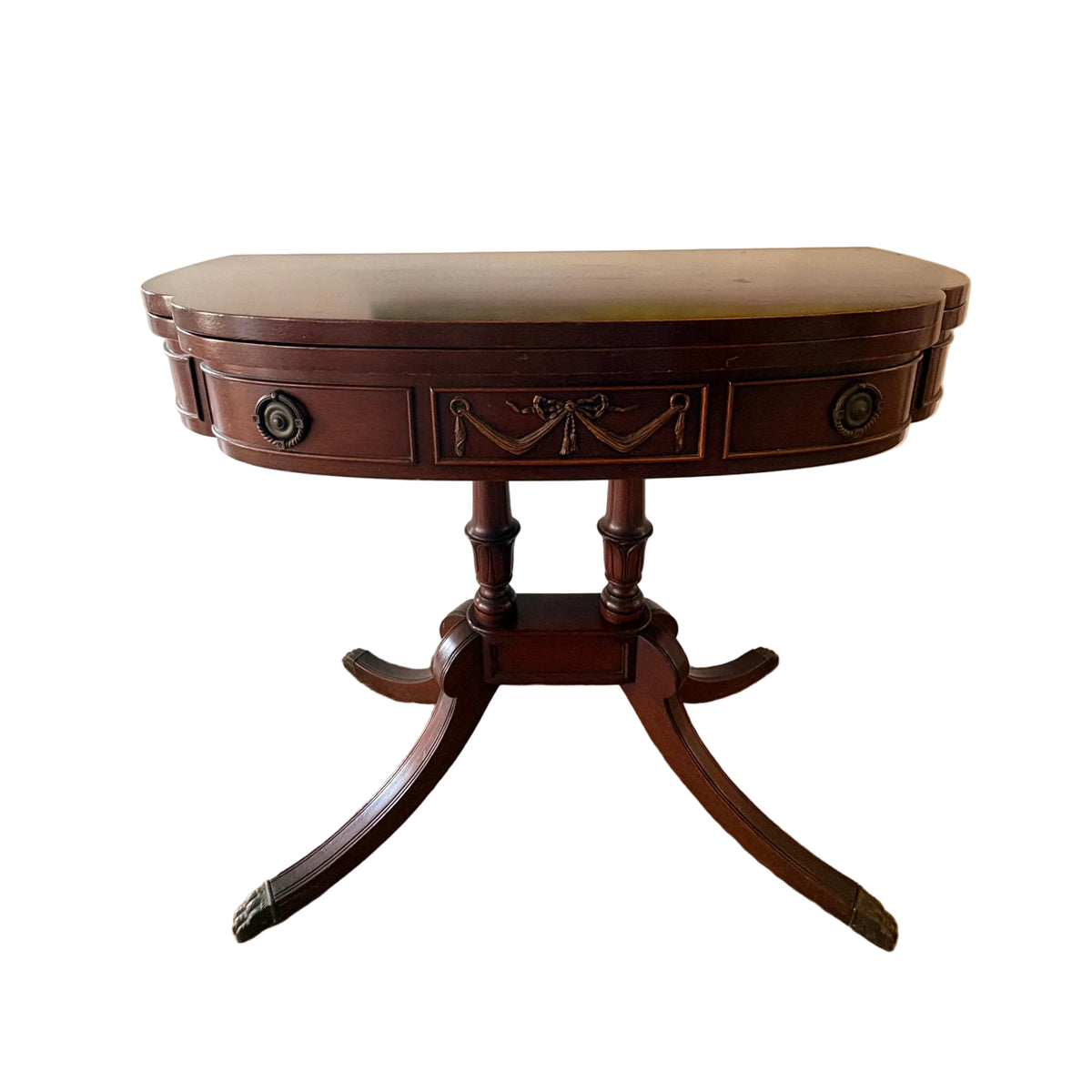 Item #957 Mahogany Duncan Phyfe Style Flip-Top Table