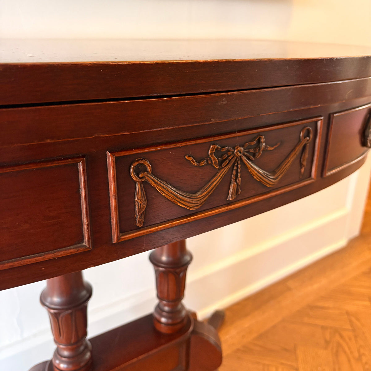 Item #957 Mahogany Duncan Phyfe Style Flip-Top Table