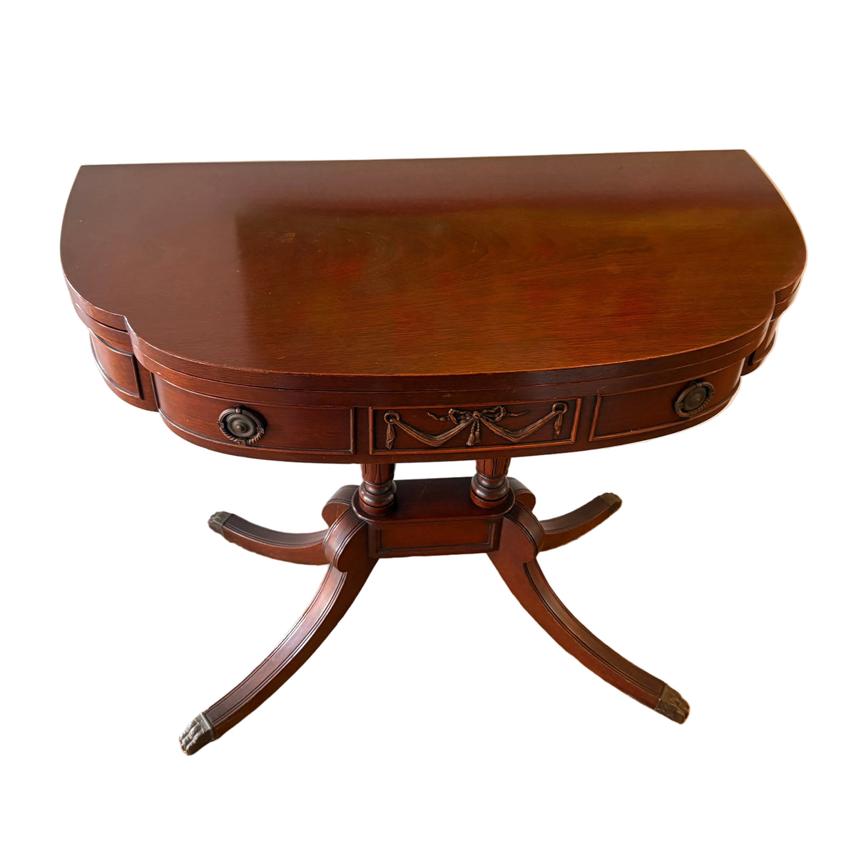 Item #957 Mahogany Duncan Phyfe Style Flip-Top Table