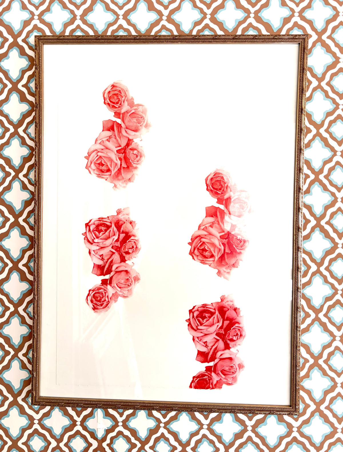 Item #956 Rose Print Framed Artwork