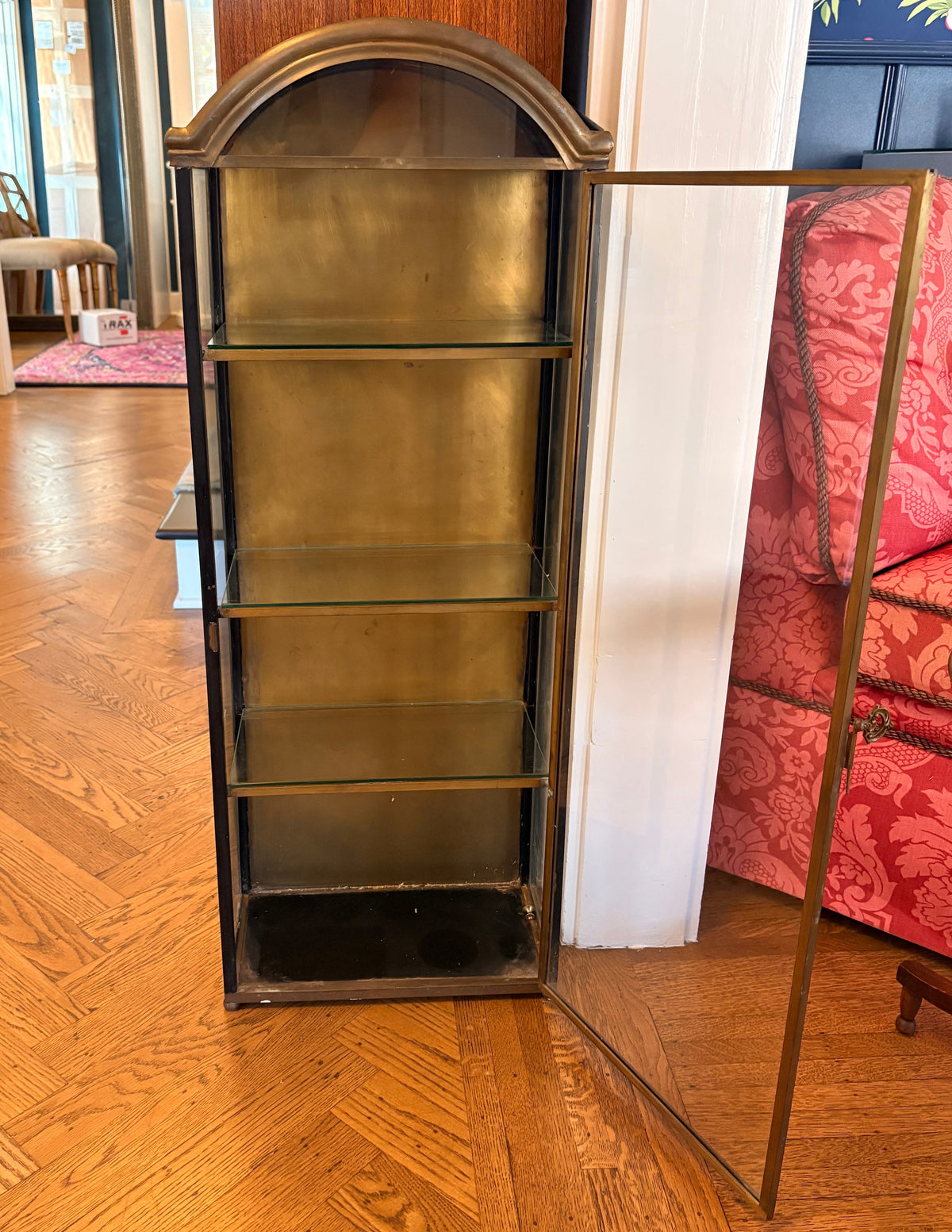Item #999 Brass Glass Display Case