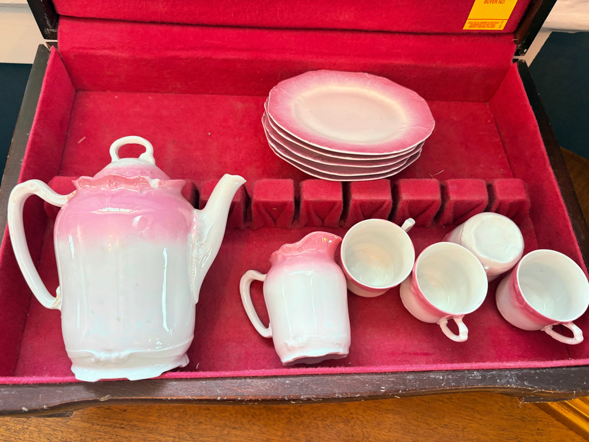 Item #1001 Porcelain Pink Trim Tea Set