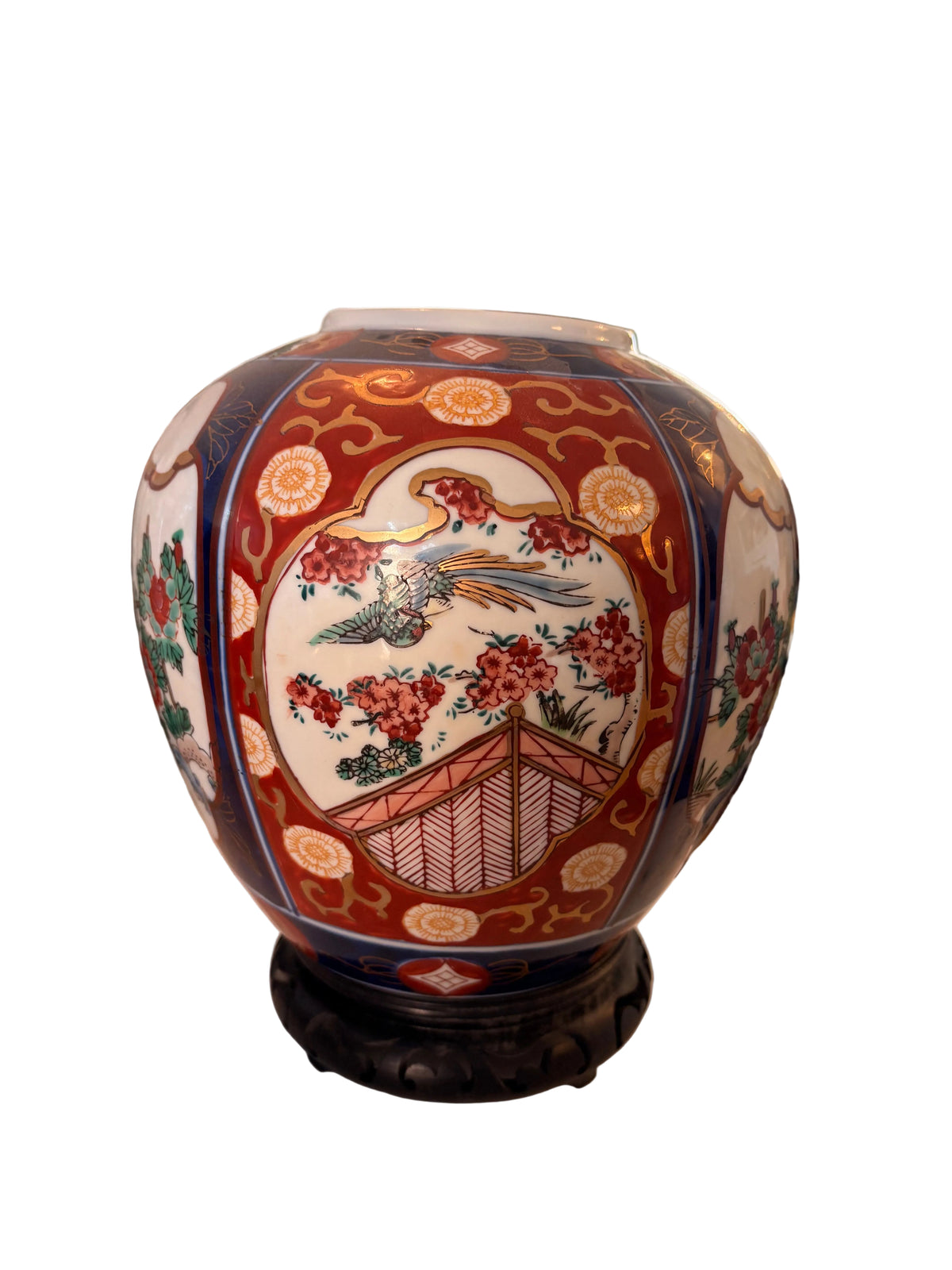Item #1009 Japanese Gold Imari Ginger Jar