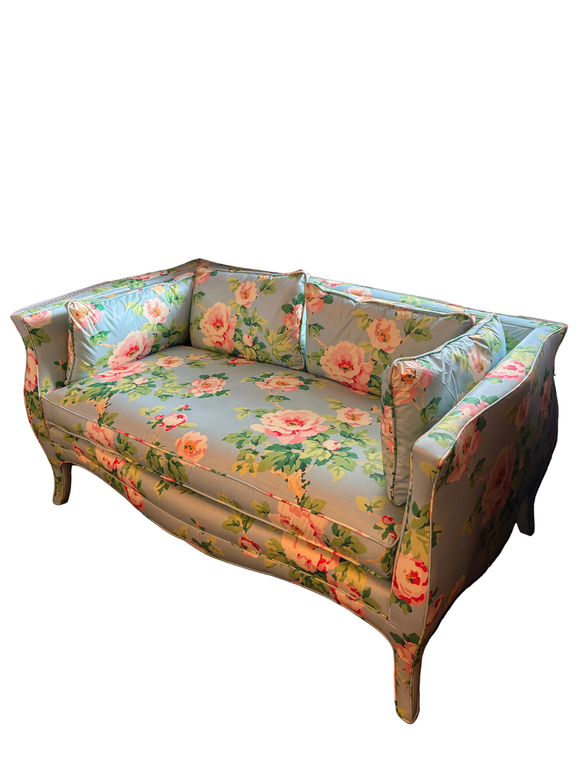 Item #1017 Blue Floral Settee Sofa