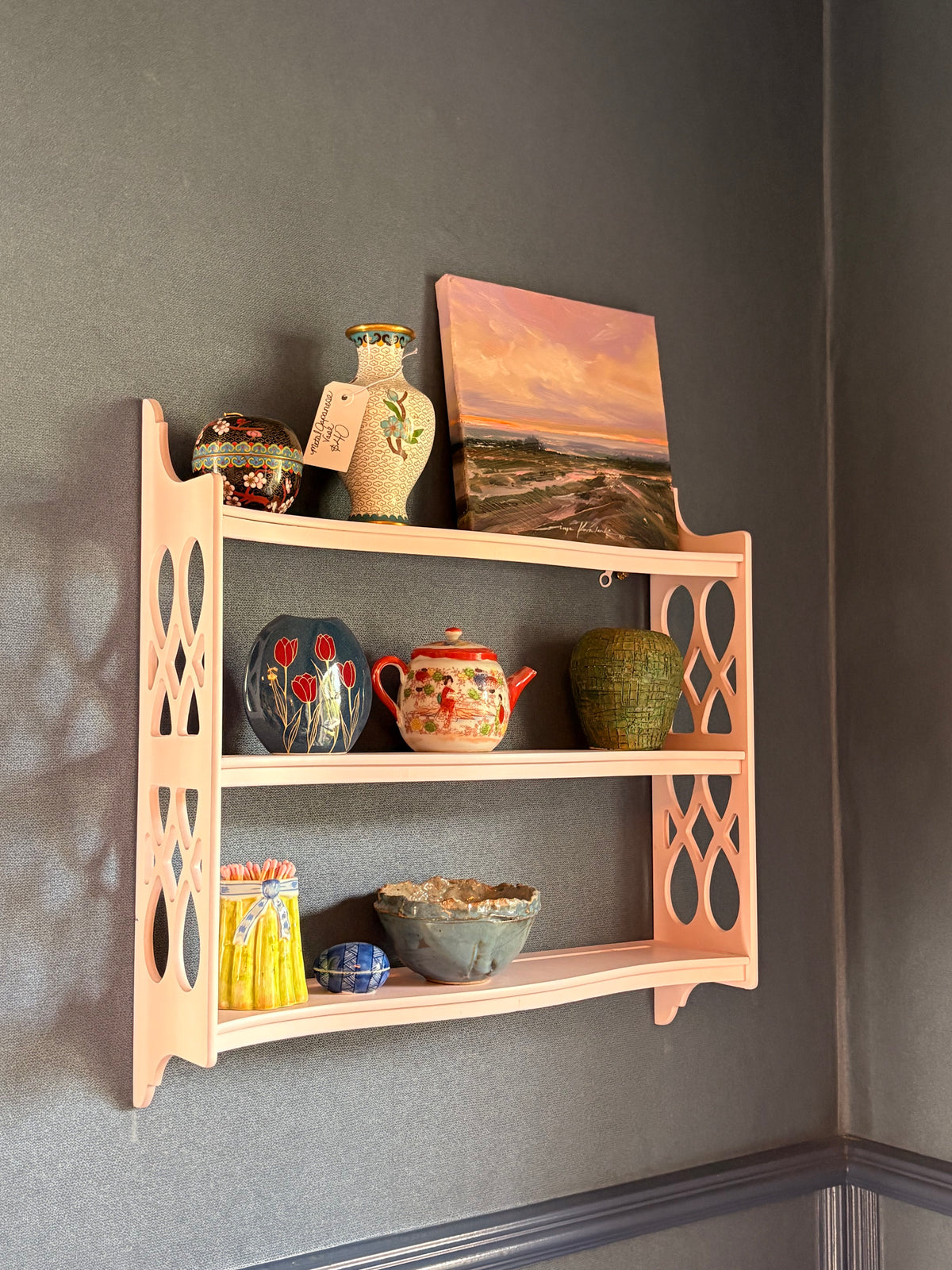 Item #1024 Vintage Wood Wall Shelf