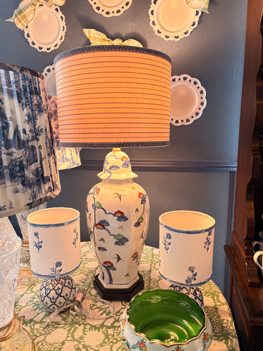 Item #1033 Cane Ginger Jar Lamp