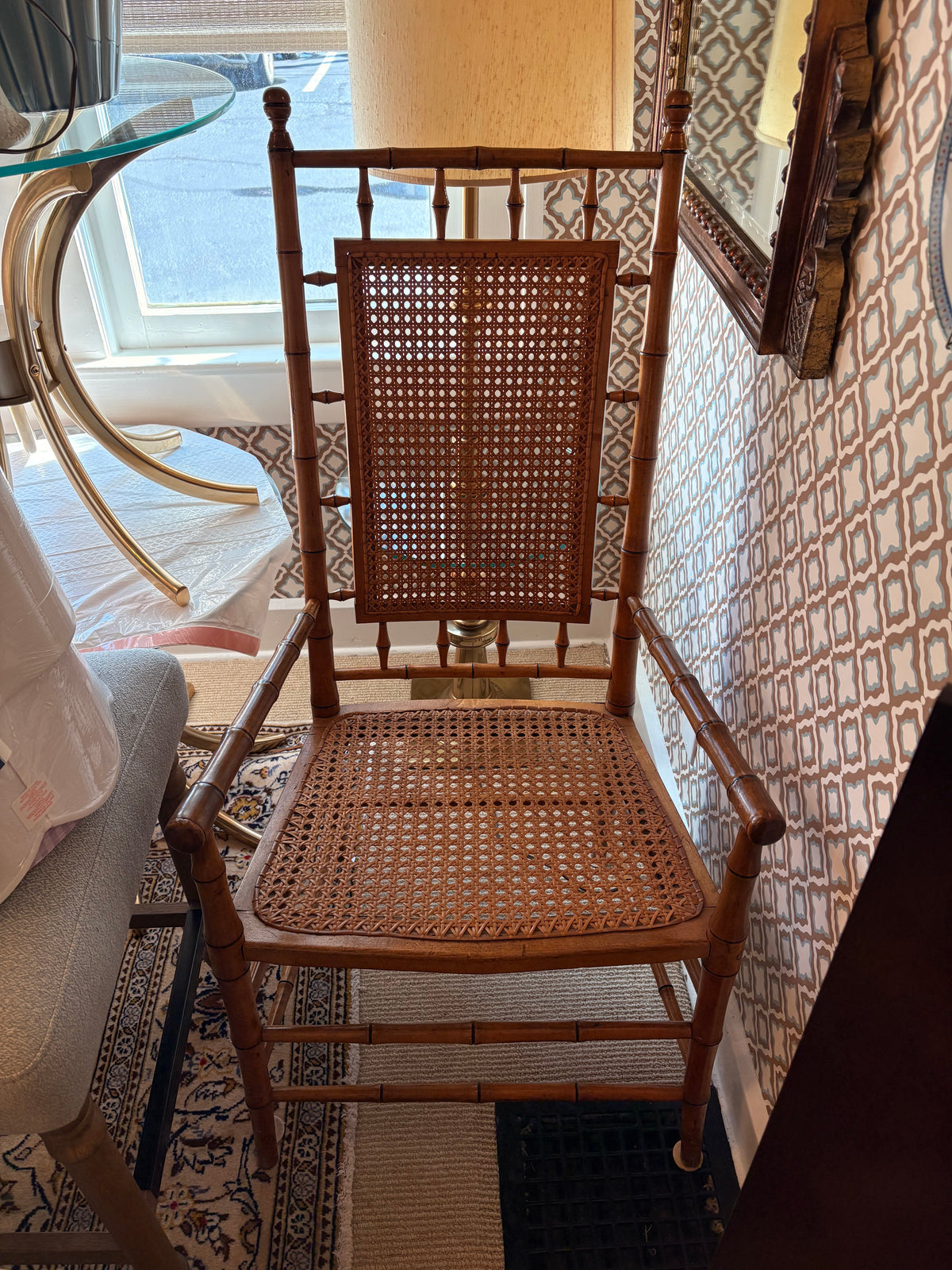 Item #1042 Antique Bamboo Cane Chair