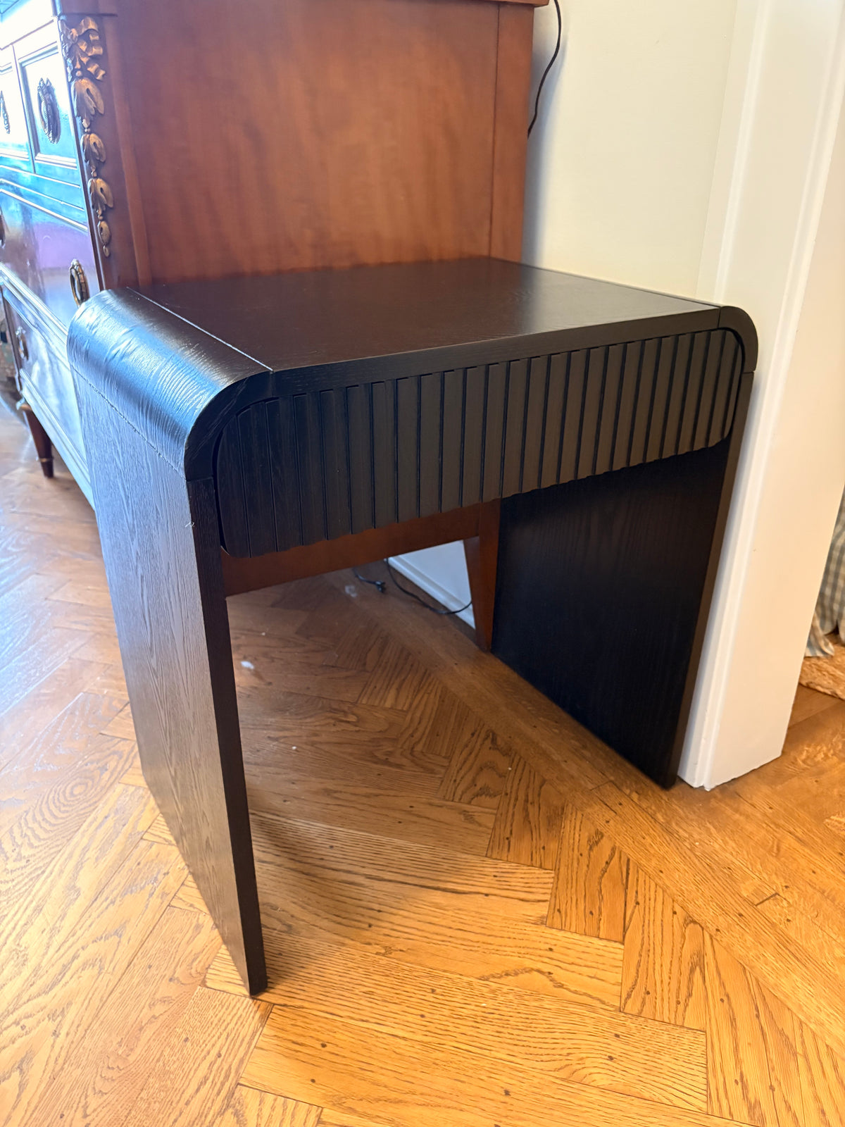 Item #1039 Black Curved Side Table