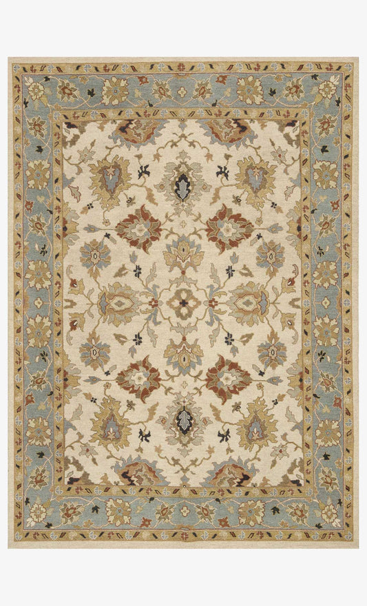 613 12' x 17'-6" Beige/Sky Laurent Collection Rug