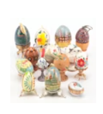 Item #585 EACH Limoges Porcelain Box with Pysanky and Other Egg-Shaped Decor