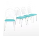 Item #605 Four Painted Metal Patio Dining Chairs