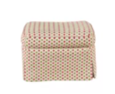 Item #606 Chenille Upholstered and Skirted Ottoman