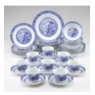 Item #624 PER PIECE Royal Cuthbertson "Blue Willow" Dinnerware Set for Six with Extra Cups