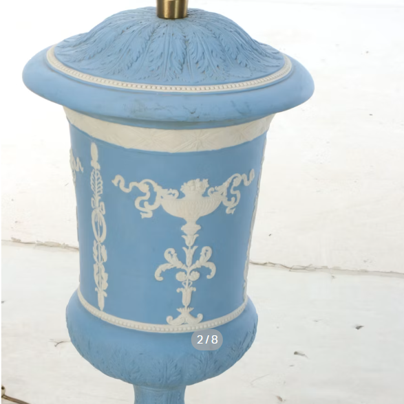 Item #945 Marbro Lamp Co. Wedgwood Jasperware Style Table Lamp