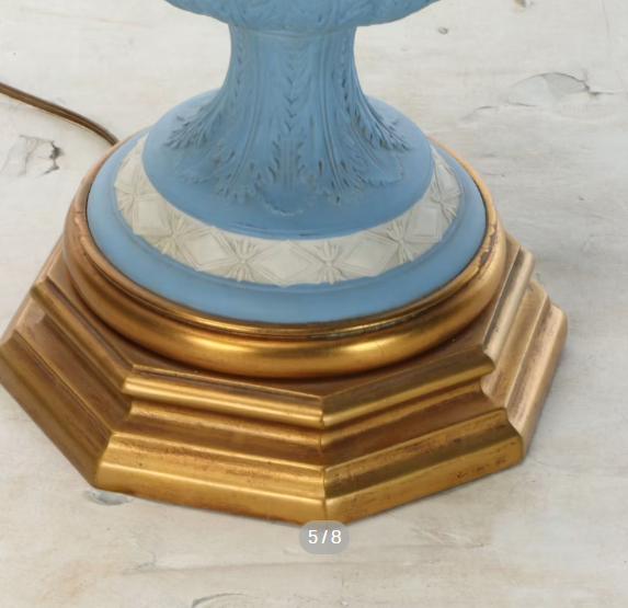 Item #945 Marbro Lamp Co. Wedgwood Jasperware Style Table Lamp