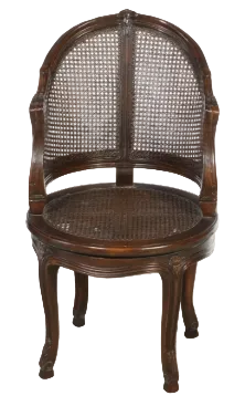 Item #960 Pair of French Provincial Style Cane Back Swivel Chairs