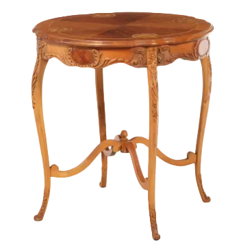 Item #966 Louis XV Style Marquetry Walnut Accent Table
