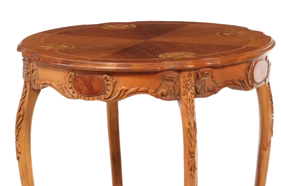 Item #966 Louis XV Style Marquetry Walnut Accent Table