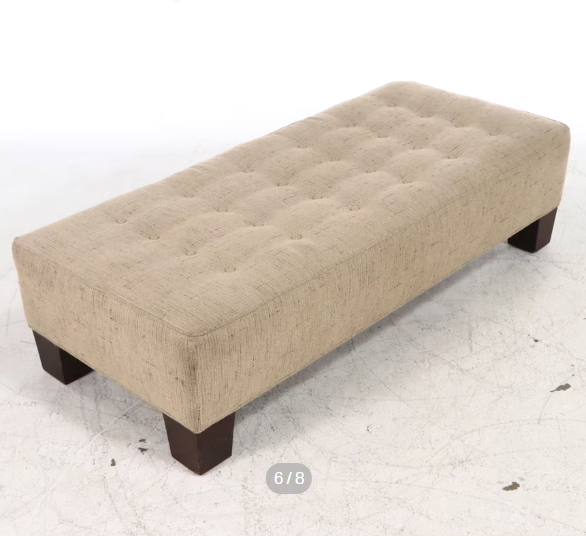 Item #976 Mitchell Gold Upholstered Tufted Bench