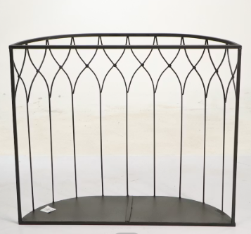 Item #977 Neoclassical Style Black Metal Demilune Console Table
