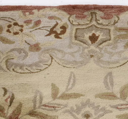 Item #980 Indian Wool Blend "Versailles" Floral Area Rug 7'9 x 10'6