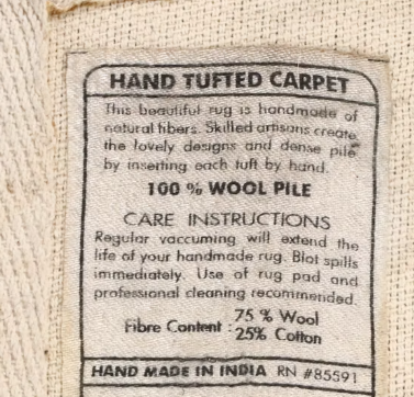 Item #980 Indian Wool Blend "Versailles" Floral Area Rug 7'9 x 10'6