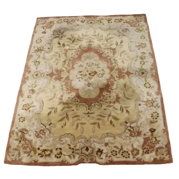 Item #980 Indian Wool Blend "Versailles" Floral Area Rug 7'9 x 10'6