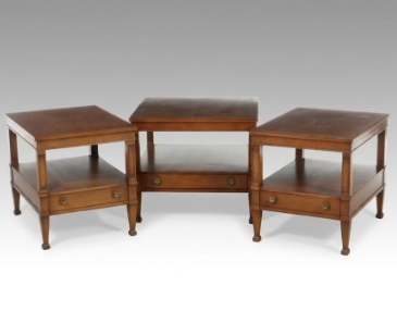 Item #983 Wood Drexel Triune End Tables