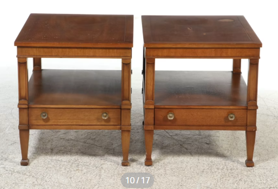 Item #983 Wood Drexel Triune End Tables
