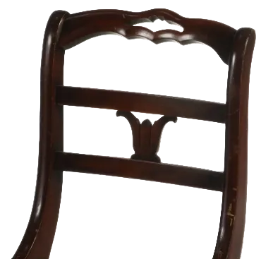 Item #986 Pair of Duncan Phyfe Style Carved Wood Side Chairs with Floral Needlepoint Seats
