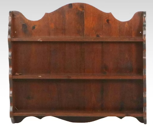 Item #987 Blue Colonial Style Pine Wall Shelf