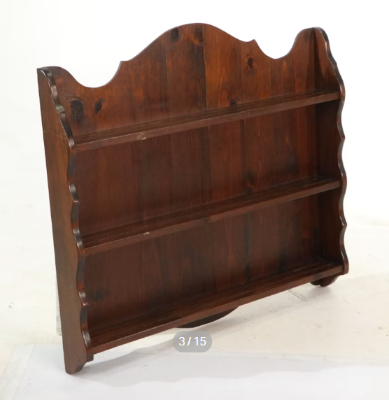 Item #987 Blue Colonial Style Pine Wall Shelf