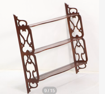 Item #988 Mahogany Finish Wall Shelf