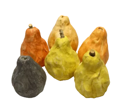 Item #997 Papier-Mâché Gourd Figurines