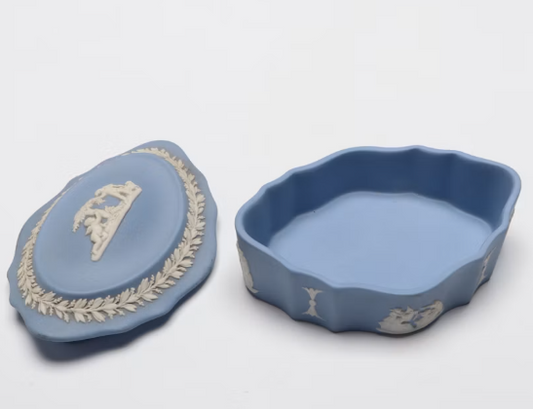Item #1008 Blue Jasperware Wedgewood Jewelry Box