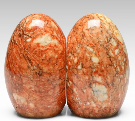 Item #1059 Pair of Alabaster Egg Bookends