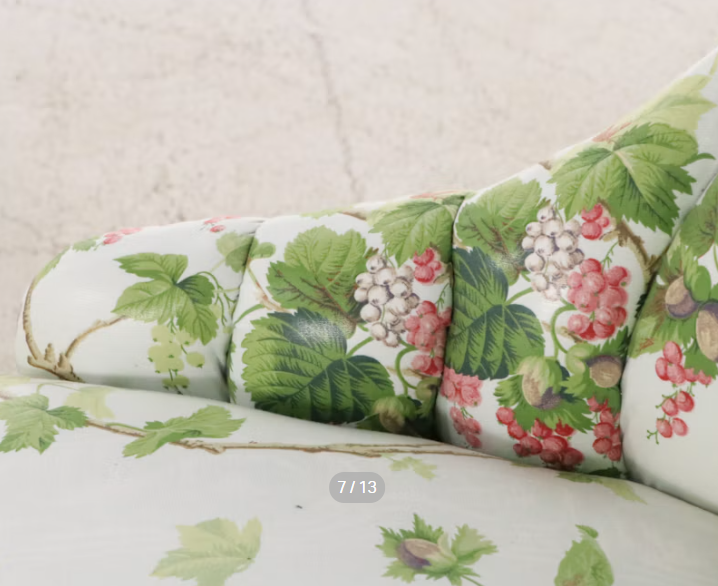 Item #1086 Regency Style Botanical Upholstered Slipper Chair