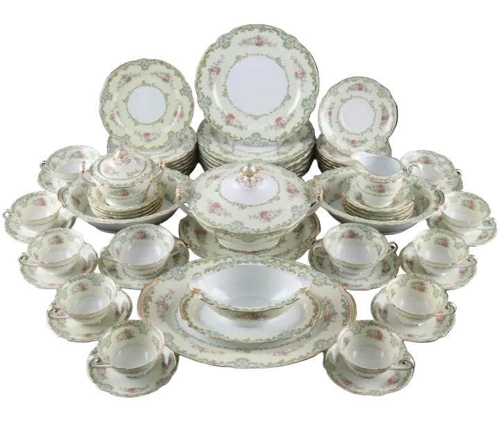 Item #1096 Noritake "Luxoria" Porcelain Dinnerware, 1930s