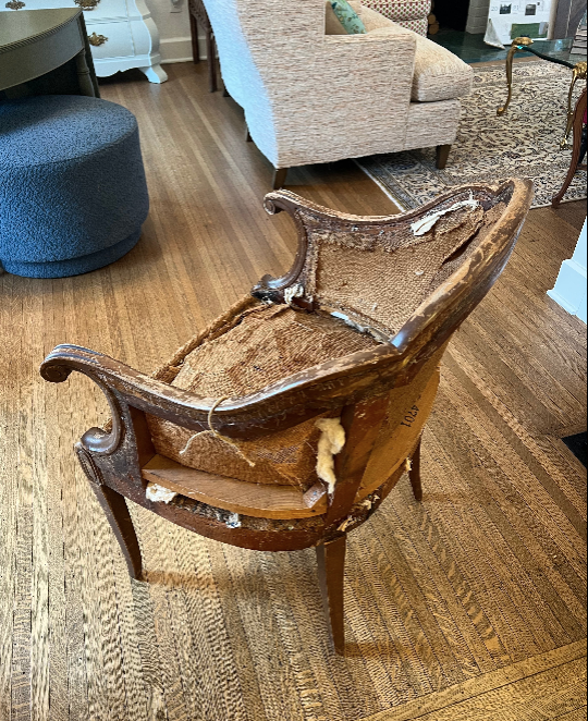 Item #46 Upholstered Velvet French Chair (Pair Available)