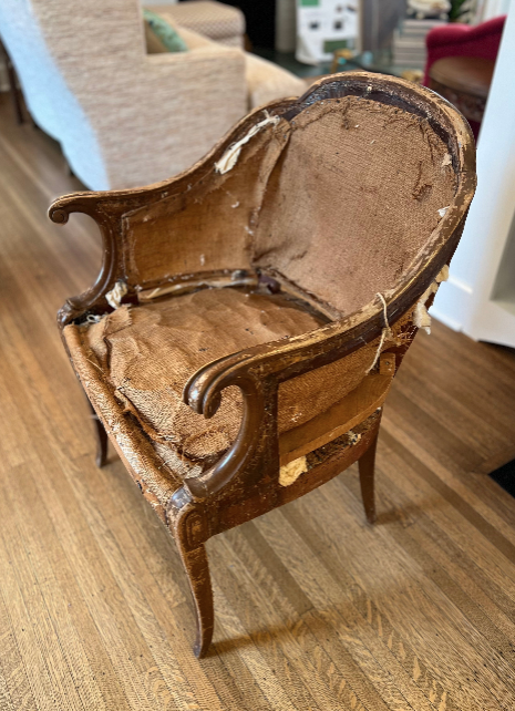 Item #46 Upholstered Velvet French Chair (Pair Available)