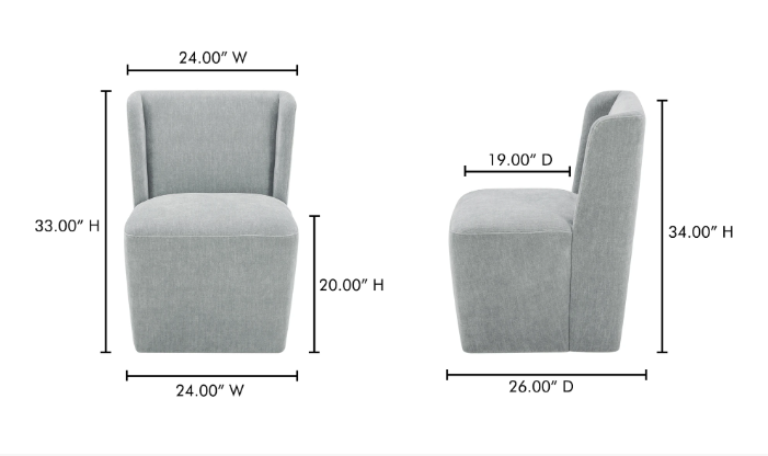 Item #887 Cormac Sand Rolling Dining Chair by Moe's