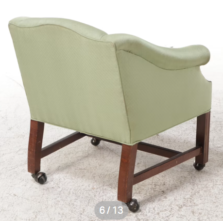 Item #580 Pair of Chippendale Style Armchairs on Casters