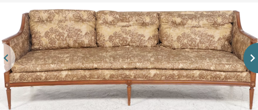 Item #550 Louis XV Style Fabric Upholstered Wood Curved Sofa