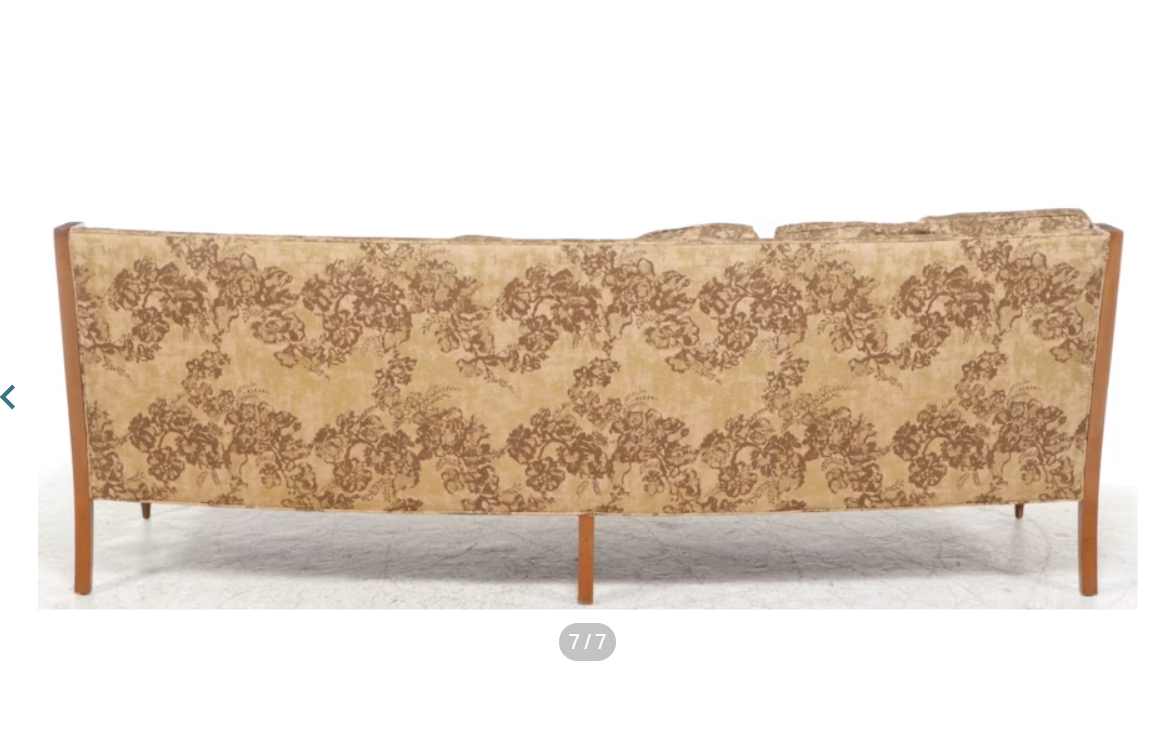 Item #550 Louis XV Style Fabric Upholstered Wood Curved Sofa