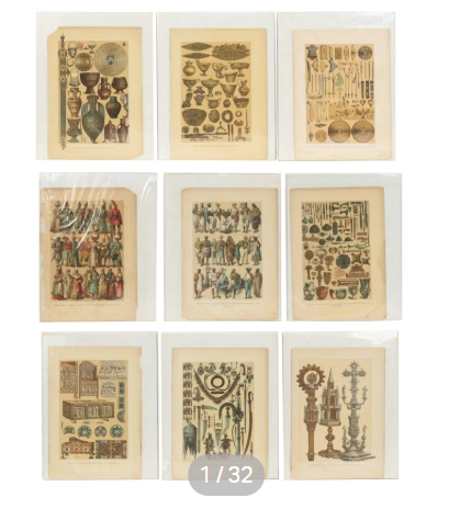Item #592 EACH Framed Chromolithograph, Friedrich Hottenrot, Circa 1881