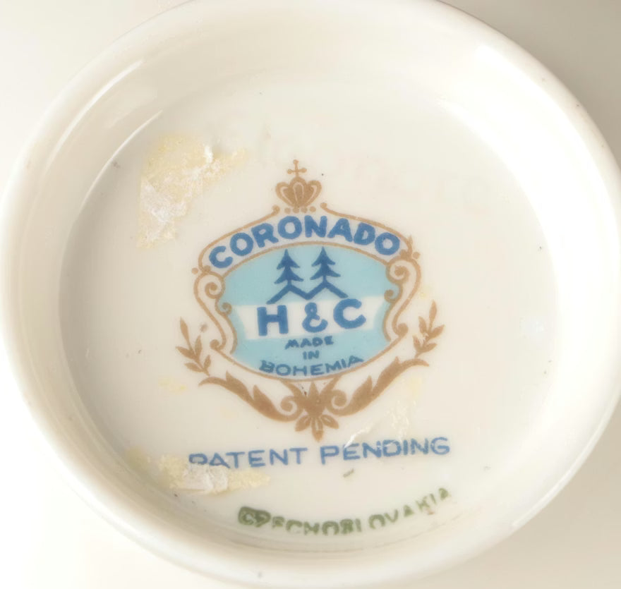 Item #644 Haas Czjzek Coronado Porcelain Soup Bowls and Saucers