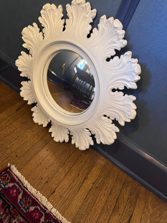 Item #697 White Flower Decor Mirror