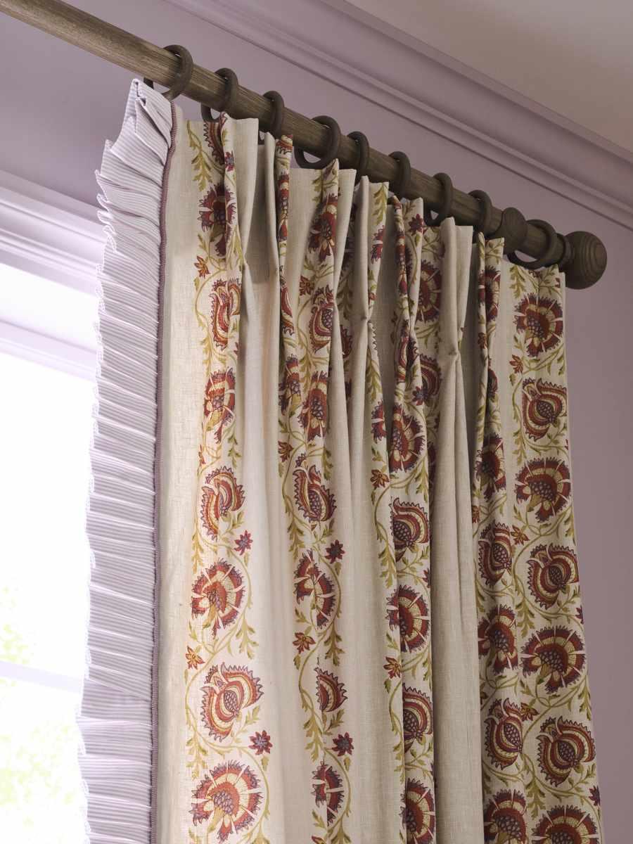 Item #93 Aged Oak Drapery Hardware Set for Two Windows